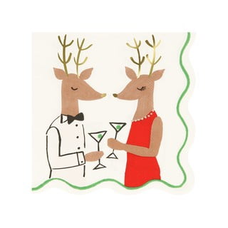 Papirnati ubrusi u setu 16 kom Mr. & Mrs. Reindeer – Meri Meri
