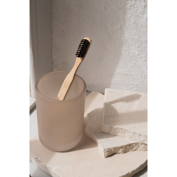 Bež staklena čaša za četkice za zube Modest – Mette Ditmer Denmark-image-1