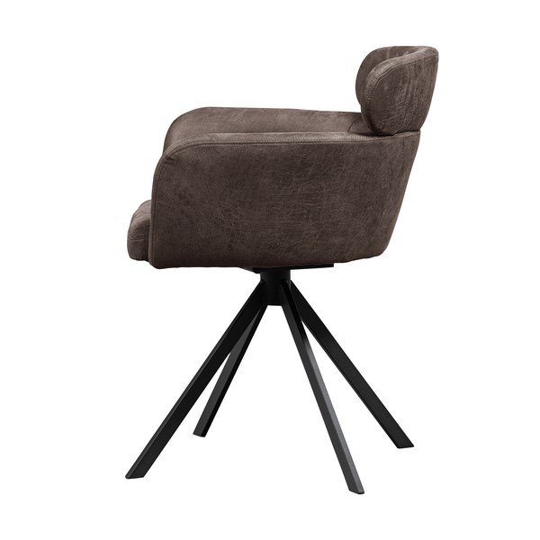 Tamno smeđa podstavljena blagovaonska stolica s naslonima za ruke Fenne – WOOOD-image-3