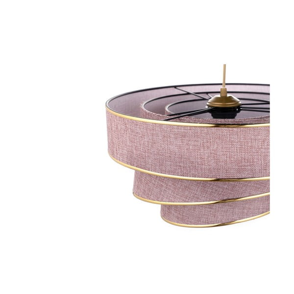 Ružičasta/u zlatnoj boji viseća svjetiljka s tekstilnim sjenilom ø 40 cm Couper – Opviq lights-image-2