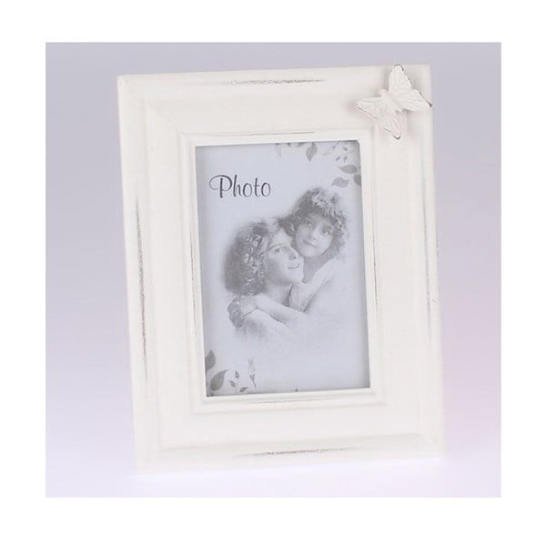 Bijeli drveni okvir za fotografije Dakls, prikladne veličine za fotografije 9 x 13 cm