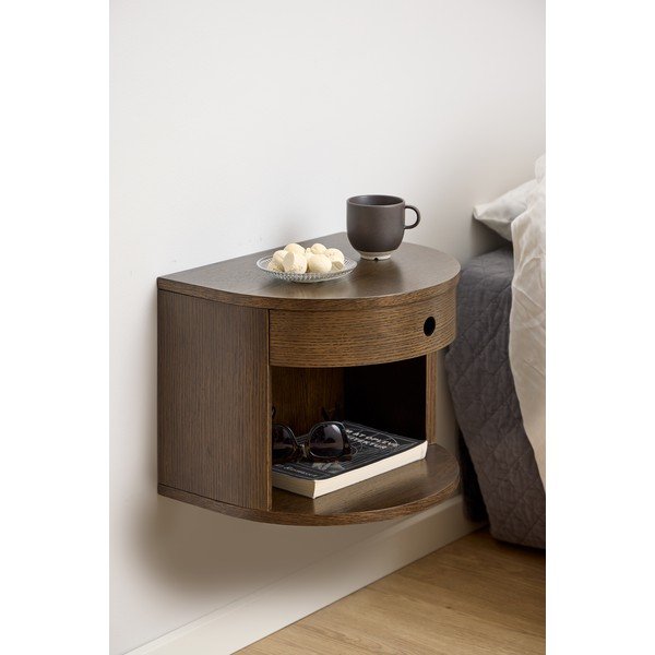 Noćni ormarić u dekoru hrasta u tamnoj prirodnoj boji Paron – Actona-image-1