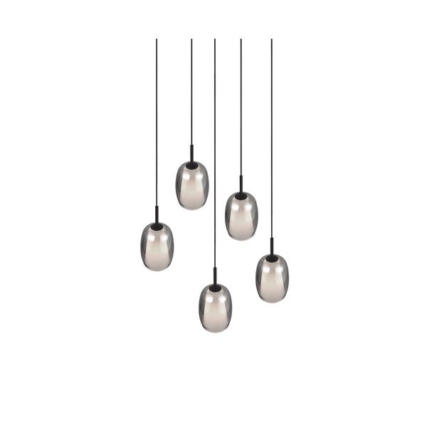 Crna/u srebrnoj boji viseća svjetiljka sa staklenim sjenilom ø 48 cm Barret – Trio Select-image-4