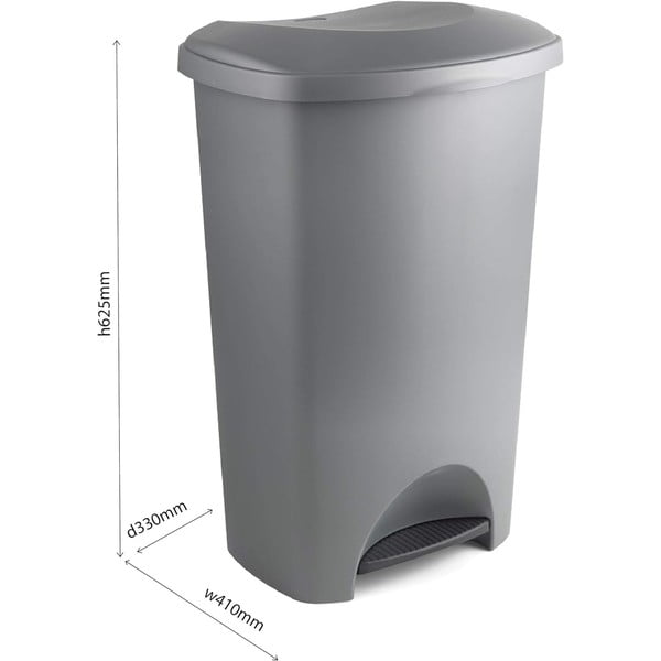 Crna plastična kanta za smeće s pedalom 50 l – Addis-image-3