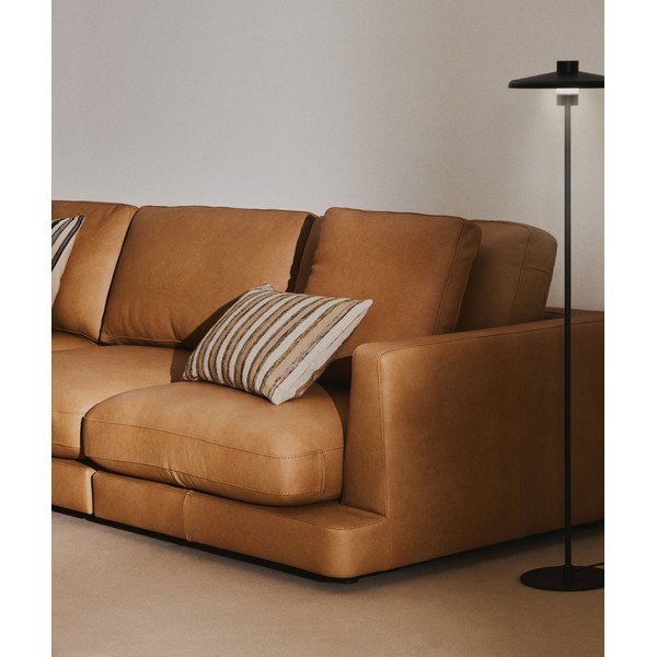 Smeđa kožna sofa 300 cm Gala – Kave Home-image-3