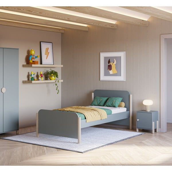 Dječji noćni ormarić prljavo zeleni od masivnog bora Enola – Marckeric-image-1