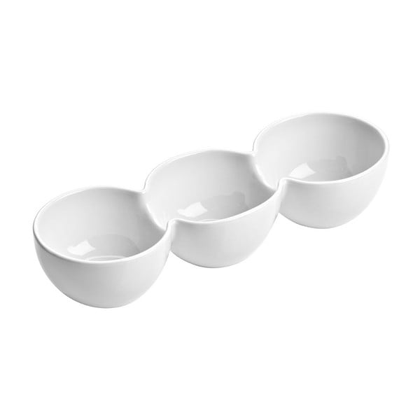 Bijela trostruka porculanska zdjela za posluživanje Premier Housewares Snack