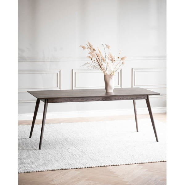 Tamno smeđi proširiv blagovaonski stol u dekoru hrasta 90x190 cm Yumi – Rowico-image-2