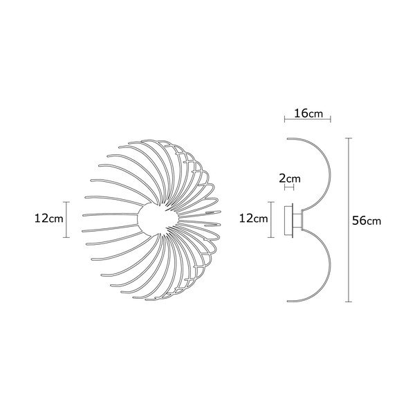 Crna zidna svjetiljka Opviq lights Aspendos, ø 56 cm-image-3