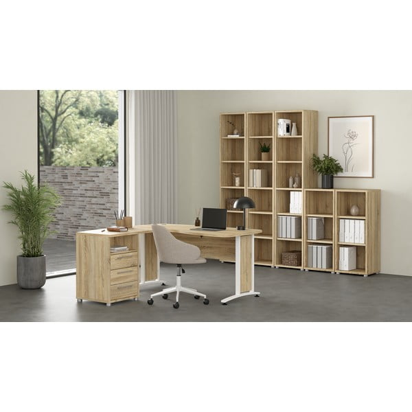 Modularna biblioteka u dekoru hrasta u prirodnoj boji 89x189 cm Prima – Tvilum-image-1