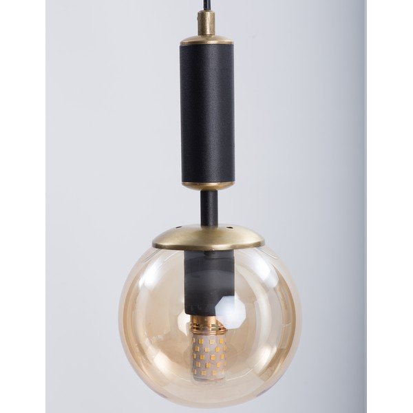 Žuta /crna viseća svjetiljka sa staklenim sjenilom ø 15 cm Hector – Squid Lighting-image-1