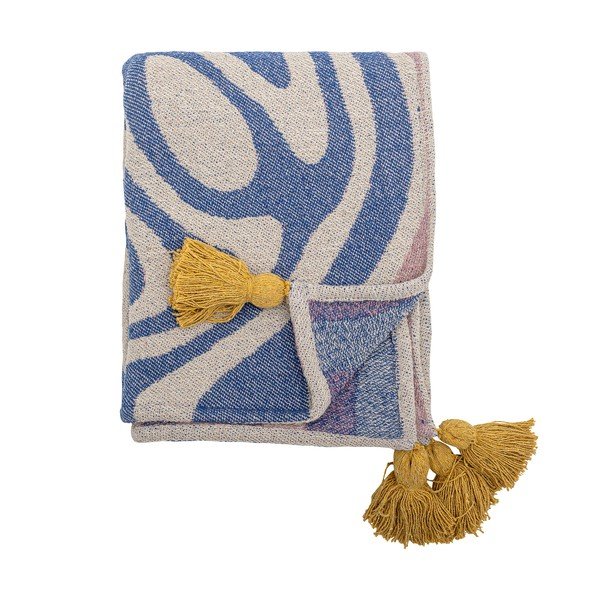 Plava deka od mješavine pamuka 130x160 cm Arlie – Bloomingville