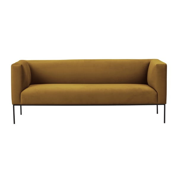 Žuta baršunasta sofa Windsor & Co Sofas Neptune, 195 cm
