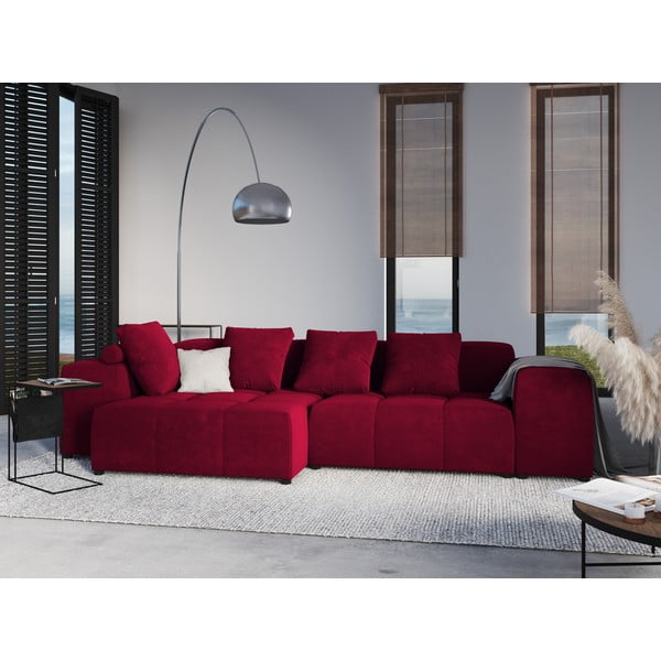 Crveni baršunasti jastuk za modularnu sofu Rome Velvet - Cosmopolitan Design-image-4
