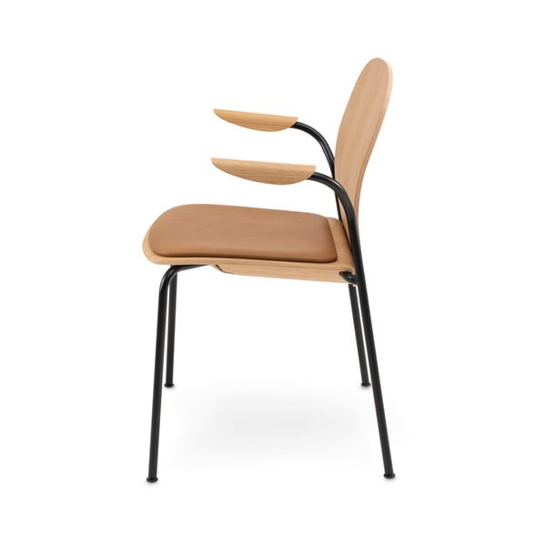 Konjak smeđe/u prirodnoj boji blagovaonske stolice u setu s naslonima za ruke/sklopive 2 kom u dekoru hrasta Book – Gazzda-image-2