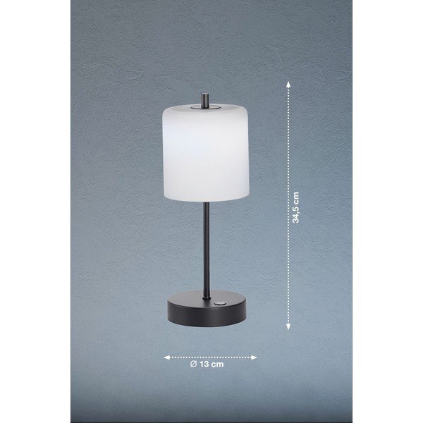 Crno-bijela LED stolna lampa s mogućnosti zatamnjivanja (visina 34,5 cm) Riva – Fischer & Honsel-image-2