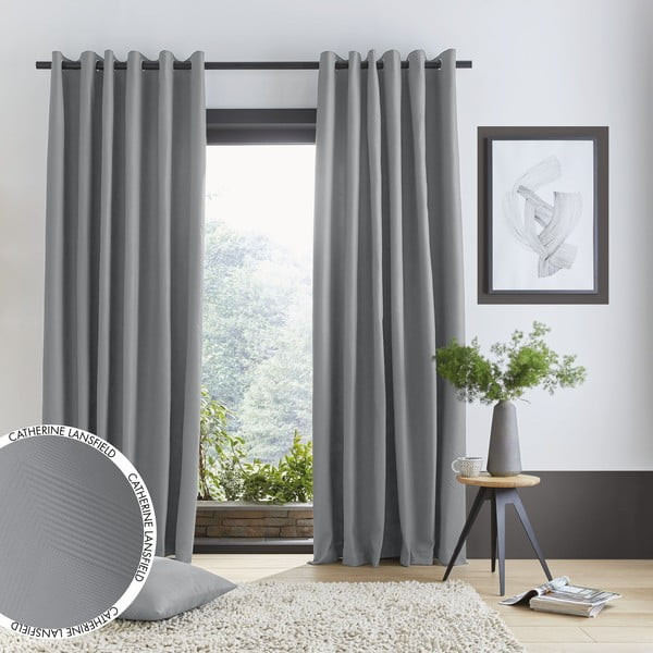 Sive zavjese u setu od 2 kom 229x168 cm Pinsonic - Catherine Lansfield-image-4