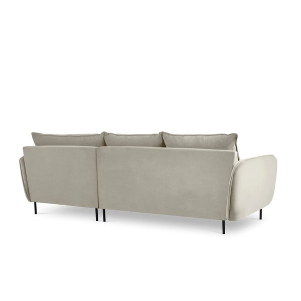 Bež baršunasta kutna garnitura Cosmopolitan Design Vienna, desni kut-image-4