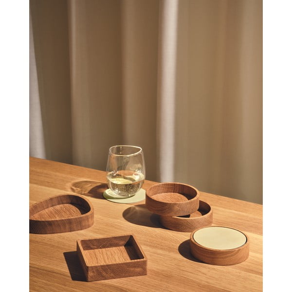 Dekorativna drvena kutija za pohranu u prirodnoj boji 11x11x3 cm Square S – LIND DNA-image-1