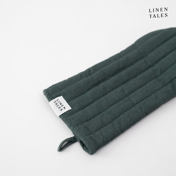 Lanena kuhinjska rukavica Forest Green – Linen Tales-image-3