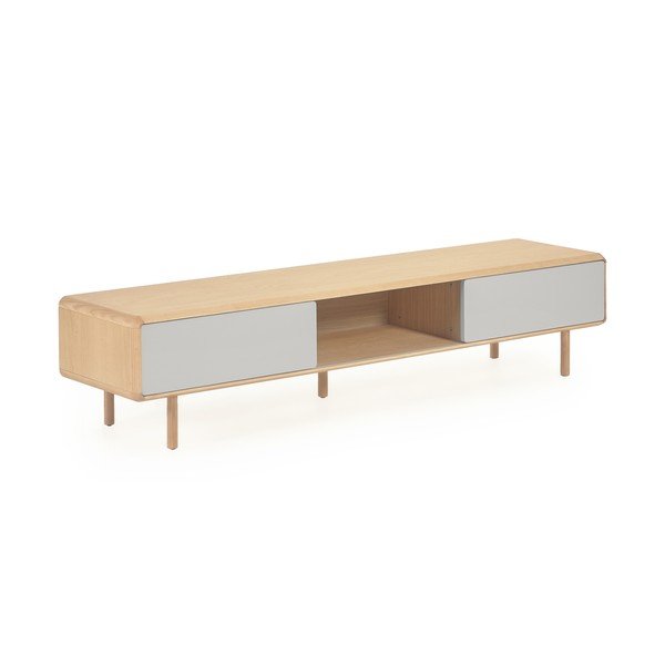 Siva/u prirodnoj boji TV komoda u dekoru jasena 180x41x42 cm Anielle – Kave Home