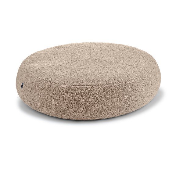 Bež krevet za pse od boucle tkanine ø 90 cm Senso Pouffe Greige M/L – MiaCara