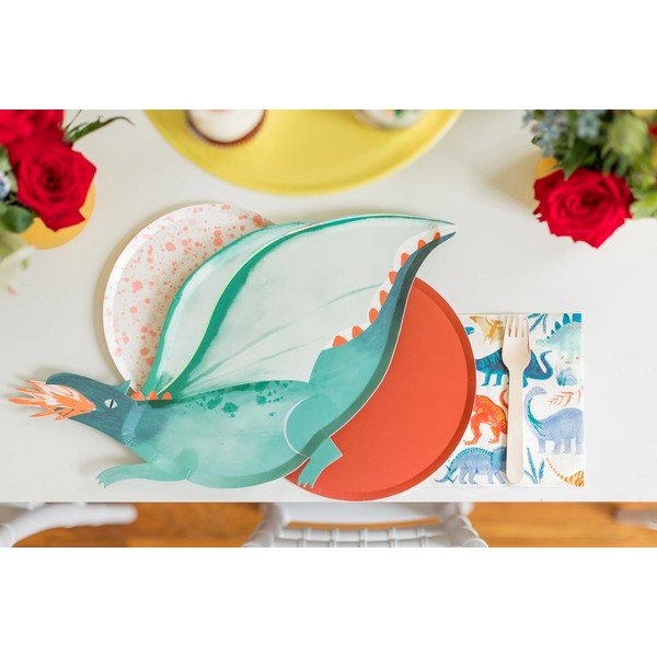 Papirnati jednokratni tanjuri u setu 4 kom Dragon – Meri Meri-image-1