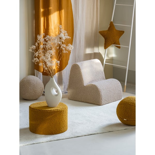 Krem dječja fotelja od bouclé tkanine Cloud – Wigiwama-image-1