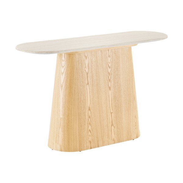 Krem/u prirodnoj boji pomoćni stol s kamenom pločom stola 40x130 cm Larvik – House Nordic