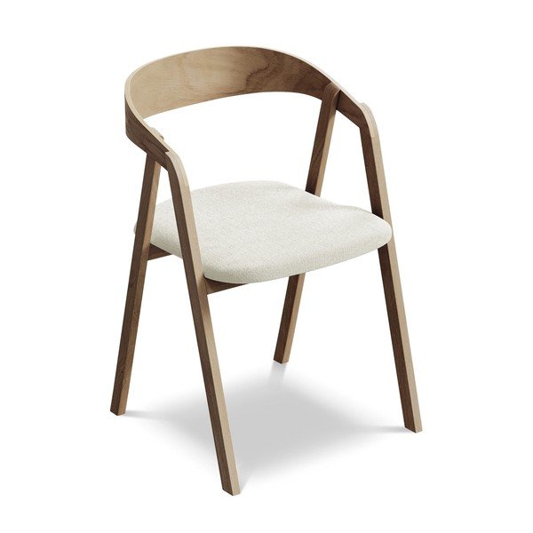Krem blagovaonska stolica od masivnog drveta Erika – Makamii