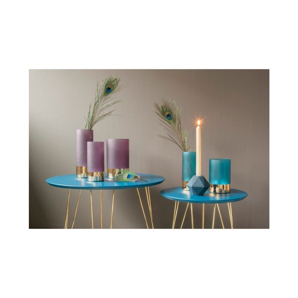 Plavo-zlatna staklena vaza PT LIVING, visina 18,5 cm-image-2