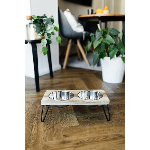 Drveni set posuda s postoljem za pse Dog Fantasy – Plaček Pet Products-image-1