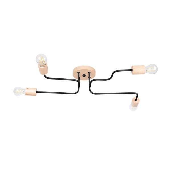 Crna/u prirodnoj boji stropna svjetiljka 58x75 cm Dazzle – Sollux