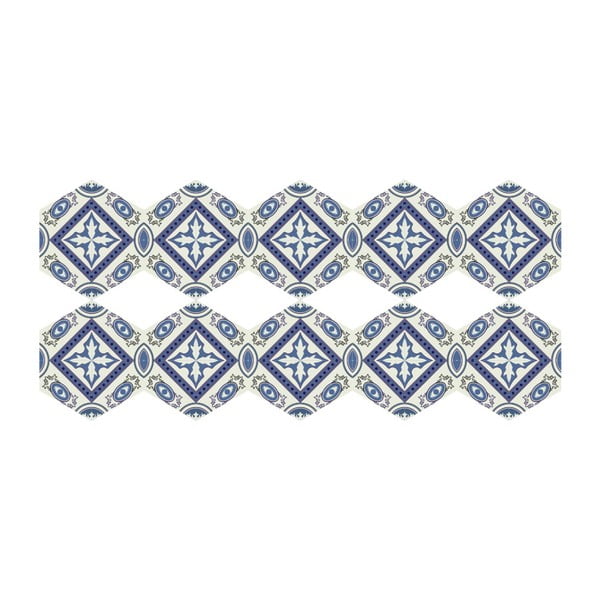 Set od 10 podnih naljepnica Ambiance Hexagons Leonardina, 40 x 90 cm