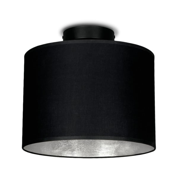 Crna stropna lampa s detaljima u srebrnoj Sotto Luce Mika, ⌀ 25 cm