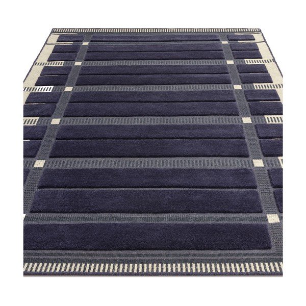 Tamno plavi/bež ručno rađen vunen tepih 120x170 cm – Asiatic Carpets-image-4