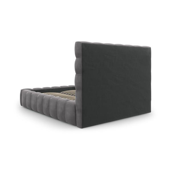 Sivi tapecirani bračni krevet s prostorom za pohranu s podnicom 160x200 cm Bali – Cosmopolitan Design-image-4