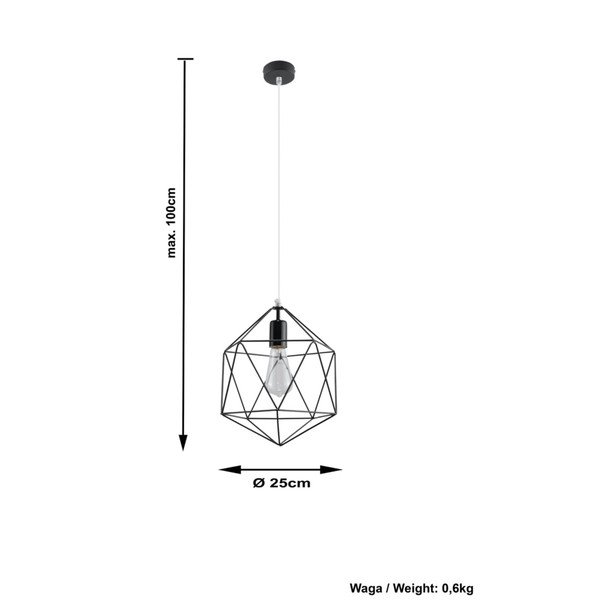 Crna viseća lampa Sollux Donato-image-4