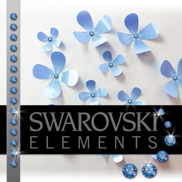 Set od 15 ljepljivih Swarovski kristala Fanastick Sapphire