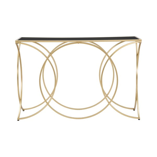 Crni/u zlatnoj boji pomoćni stol sa staklenom pločom stola 40x120 cm Infinity – Mauro Ferretti