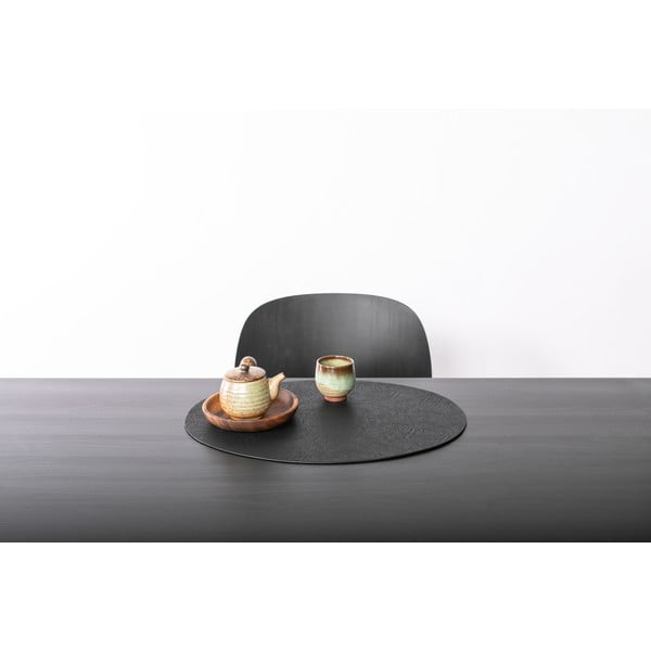 Crna prostirka s imitacijom kože ZicZacTroja, 33 x 45 cm-image-1