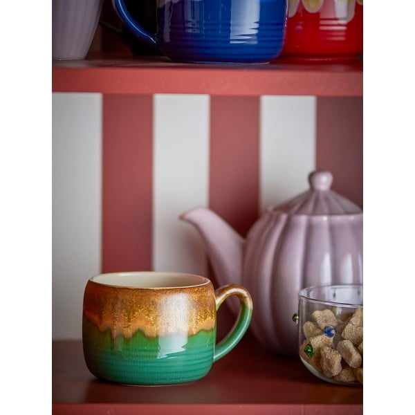 Zelene/smeđe šalice u setu 4 kom od kamenine 400 ml Sheen – Bloomingville-image-2