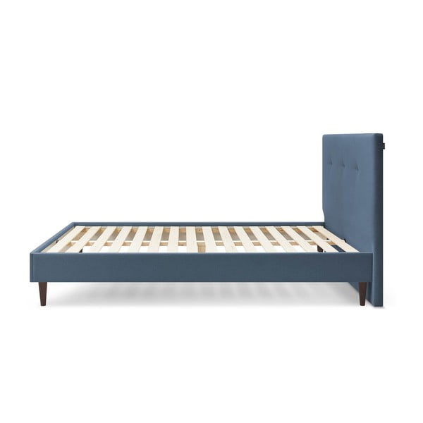 Tamnoplavi tapecirani bračni krevet s podnicom 180x200 cm Tory - Bobochic Paris-image-2