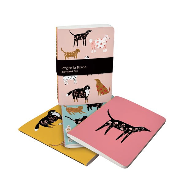 A6 bilježnice 64 str. 3 kom Ginger Pink Dogs – Roger la Borde