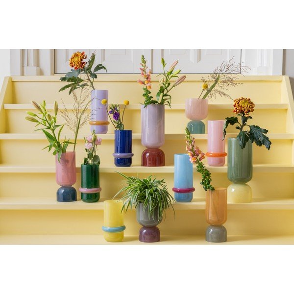 Svijetlo plava staklena vaza (visina 28 cm) Animado Anillo – PT LIVING-image-2