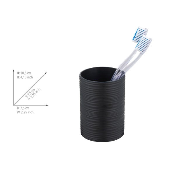 Crna plastična čaša za četkice za zube Lyon – Allstar-image-3