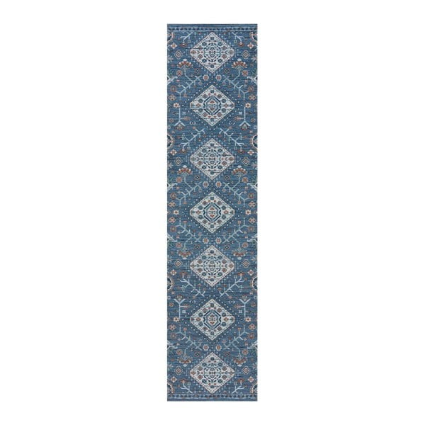 Plavi dvoslojni gazni sloj Flair Rugs MATCH Chloe Traditional, 57 x 230 cm