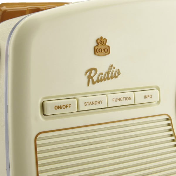 Krem-bijeli GPO radio Rydell Nostalgic Dab Radio Cream-image-1