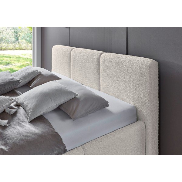 Tapecirani bračni krevet bez podnice 180x200 cm boje slonovače Merida – Meise Möbel-image-3