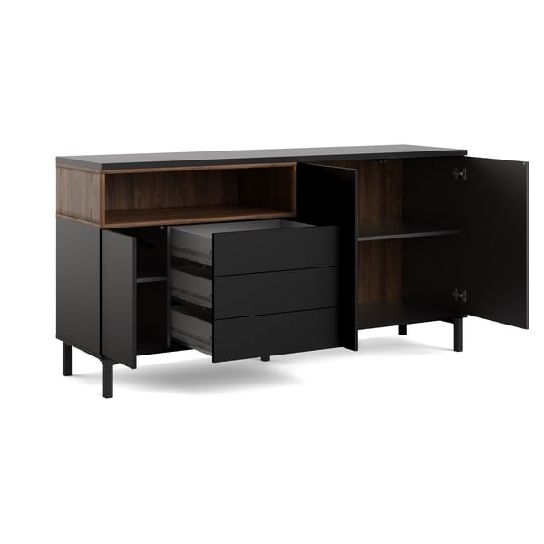 Crna komoda 176x90x49 cm Roomers – Tvilum-image-4